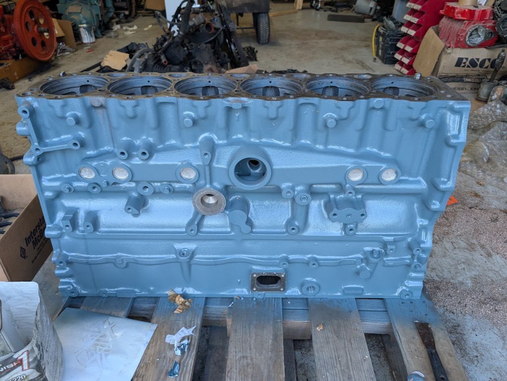 Heavy diesel engine components repaired in the shop